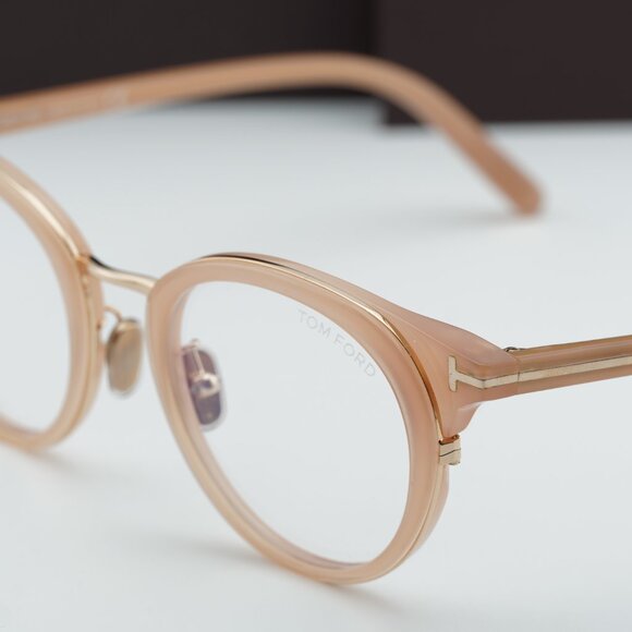 Tom Ford FT5784-D-B 072 Round Eyeglasses 48mm - Milky Pink/Blue Light Block - Picture 2 of 8